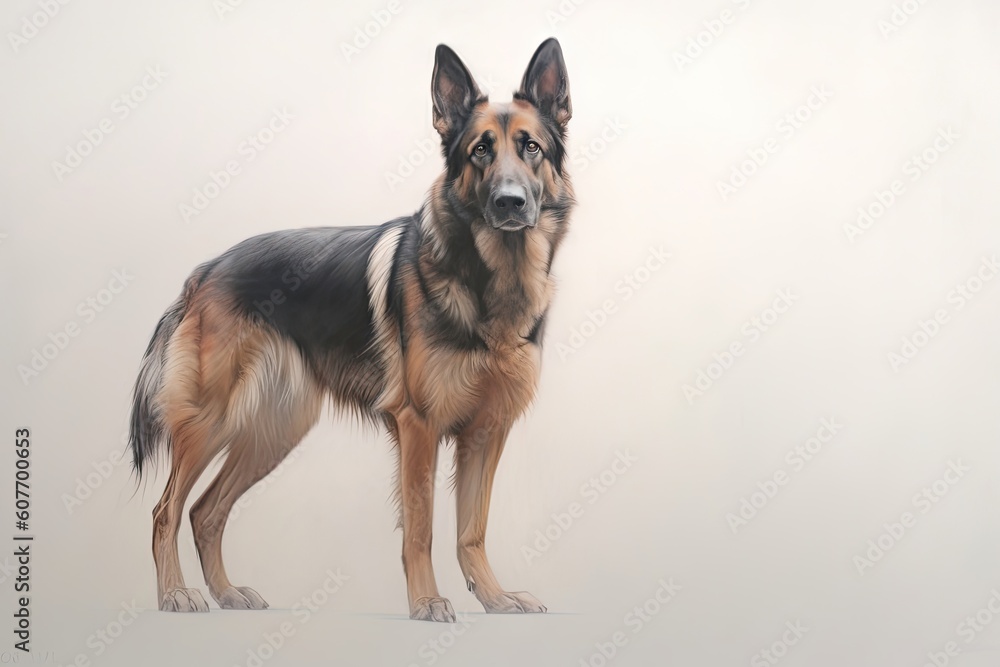 German Shepherd creative illustration - Generative AI German Shepherd creative illustration - Generative AI