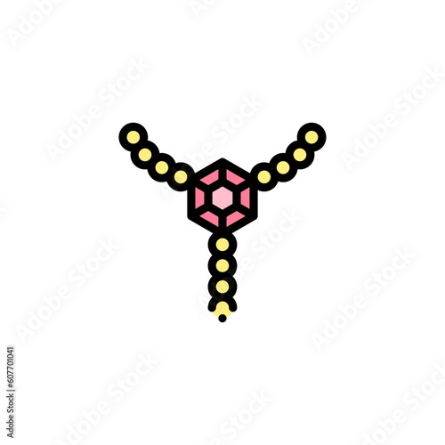 necklace icon vector graphic with colors