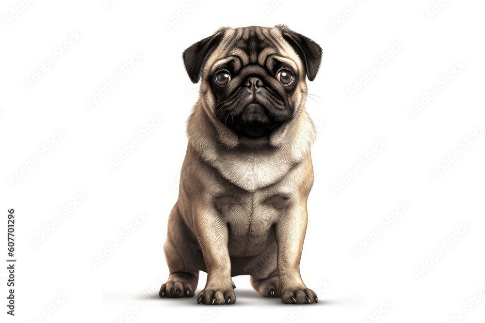 Pug dog creative illustration - Generative AI Pug dog creative illustration - Generative AI