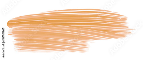Shiny orange brush watercolor painting isolated on transparent background. watercolor png