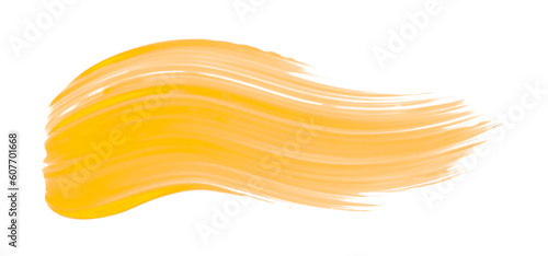 Shiny yellow brush watercolor painting isolated on transparent background. watercolor png