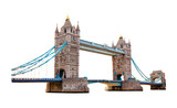 Tower Bridge in London UK cut out and isolated on transparent white background