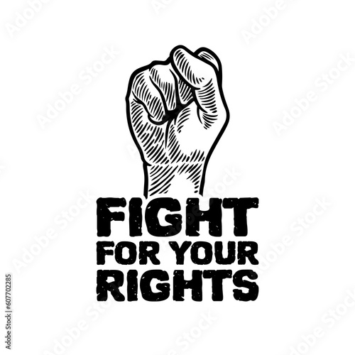 Protest raised arm fist wit...