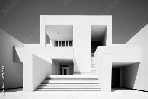 Black and white architectural photography - Generative AI