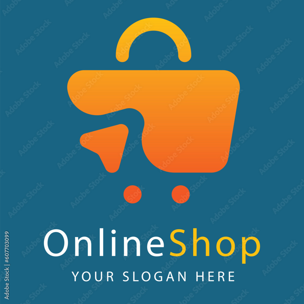 Vetor de Online Shop Logo Design Template. Shopping Logo vector icon