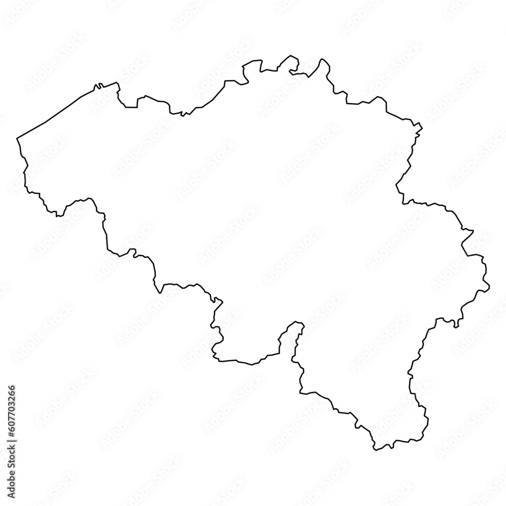 belgium contour map background with states. belgium contour map isolated on white background. Vector illustration
