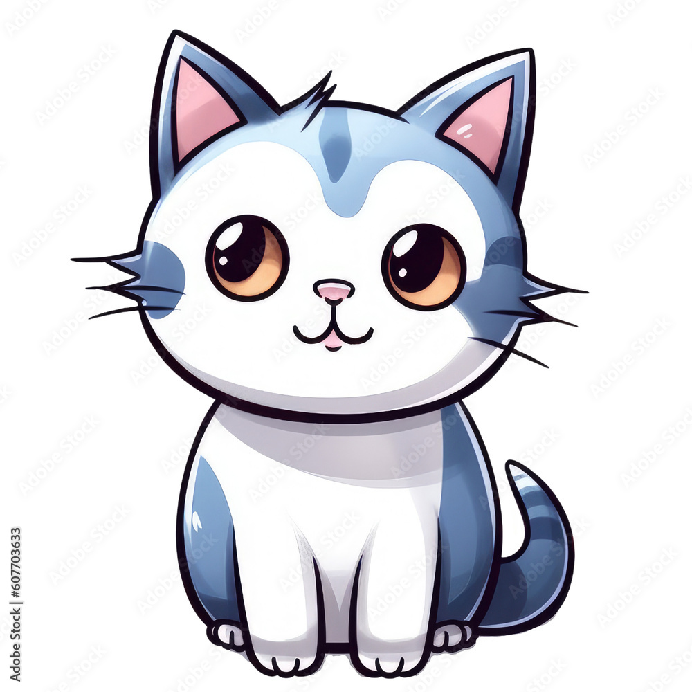 cute fat cat illustration created with Generative AI technology cute fat cat illustration created with Generative AI technology