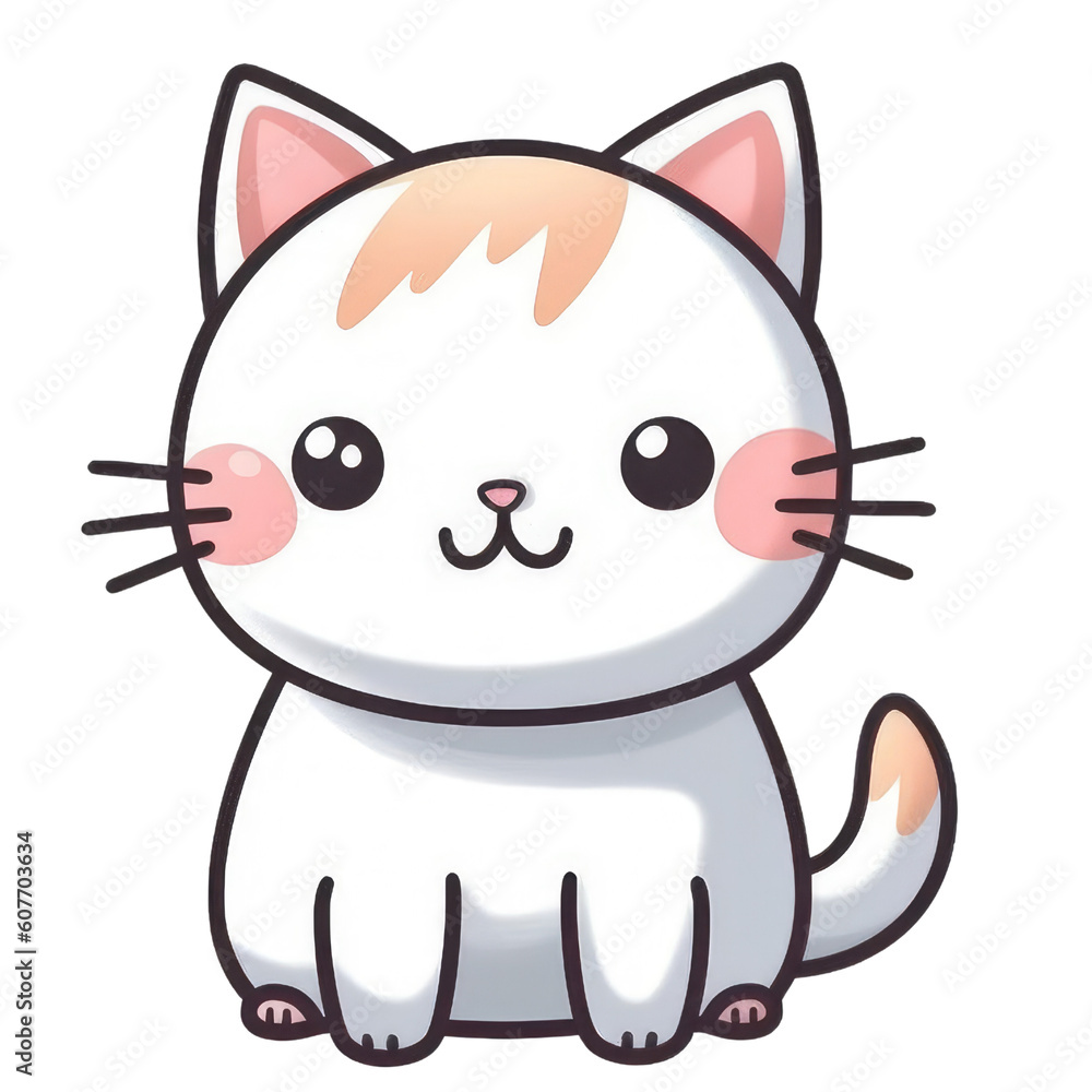 cute fat cat illustration created with Generative AI technology cute fat cat illustration created with Generative AI technology