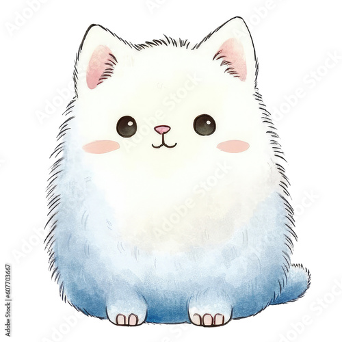 cute fat cat illustration created with Generative AI technology