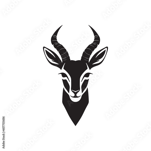 Antelope Icon, Impala Head Logo, Antilopa Symbol, Gazelle Sign, Wildlife African Animal, Safari Concept
