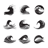 Sea Wave Icon, Water Symbol, Ocean Ripple Isolated, Oceanic Flowing Sign, Bending Lines Vector Illustration
