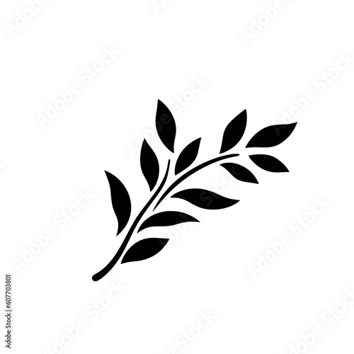 Twig Icon, Branch with Leaves Silhouette, Tree Branches Symbol, Herbs, Plant Leaf, Eucalyptus Sprig Silhouettes