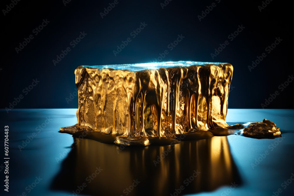 Gold bar melting and fire flames with investment value concepts.money wealth.financial economy and asset.generative ai technology Gold bar melting and fire flames with investment value concepts.money wealth.financial economy and asset.generative ai technology