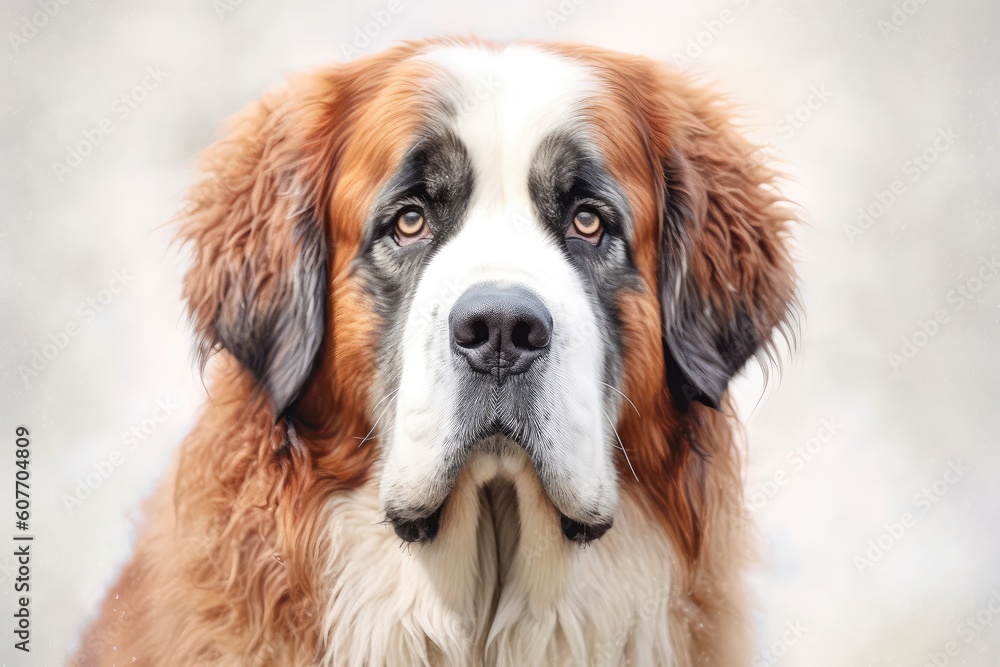 Saint Bernard dog creative illustration - Generative AI Saint Bernard dog creative illustration - Generative AI