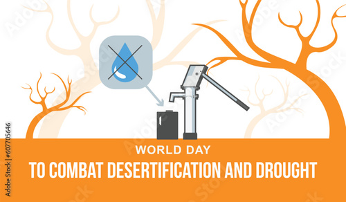 World Day Combat Desertification And Drought. Template for background, banner, card, poster. vector illustration.
