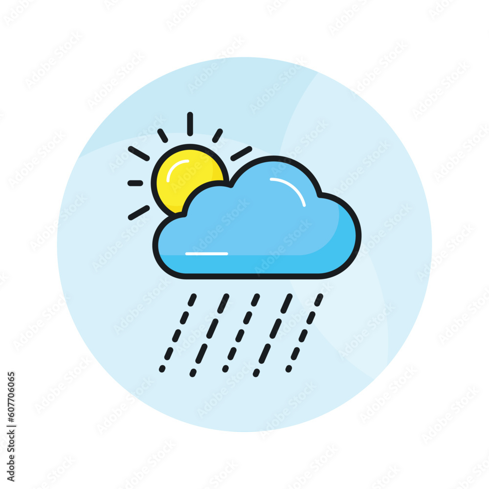 An editable icon of rainy cloud in modern style, ready to use vector An editable icon of rainy cloud in modern style, ready to use vector