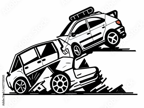 illustration of a car accident 