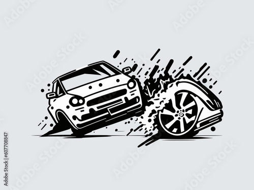 illustration of a car accident 