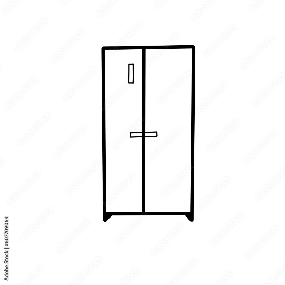 refrigerator chiller freezer kitchen home appliance electric hand drawn organic line refrigerator chiller freezer kitchen home appliance electric hand drawn organic line