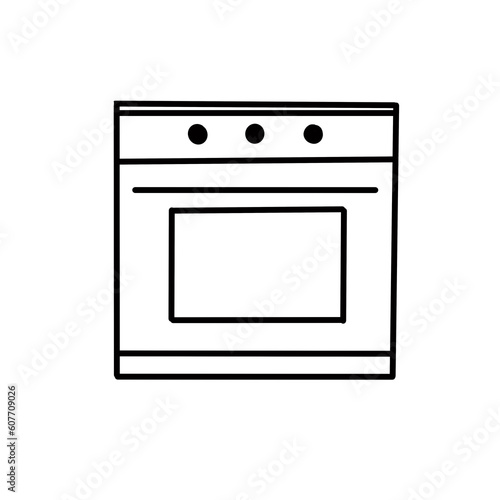 stove kitchen home appliance electric hand drawn organic line