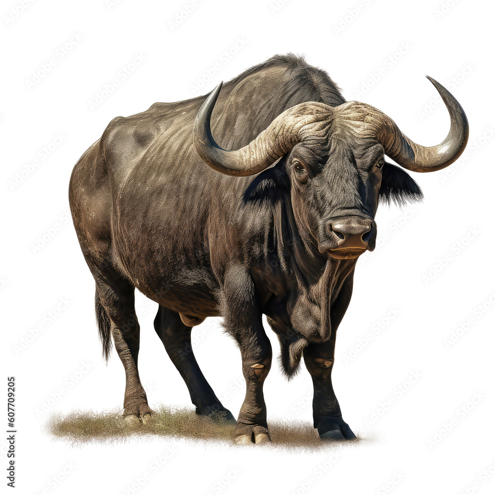 Africa buffalo isolated on white