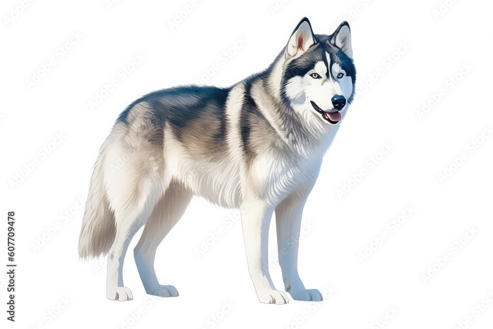 Siberian Husky dog creative illustration - Generative AI Siberian Husky dog creative illustration - Generative AI