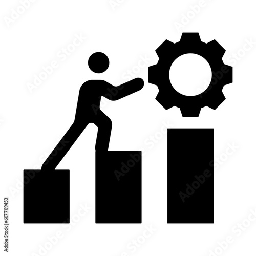 Development glyph icon for marketing logo