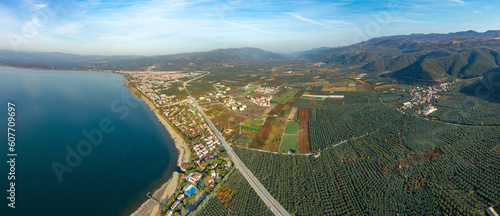 Aerial view of the historical city of Iznik by the Iznik Lake, Turkey. photo