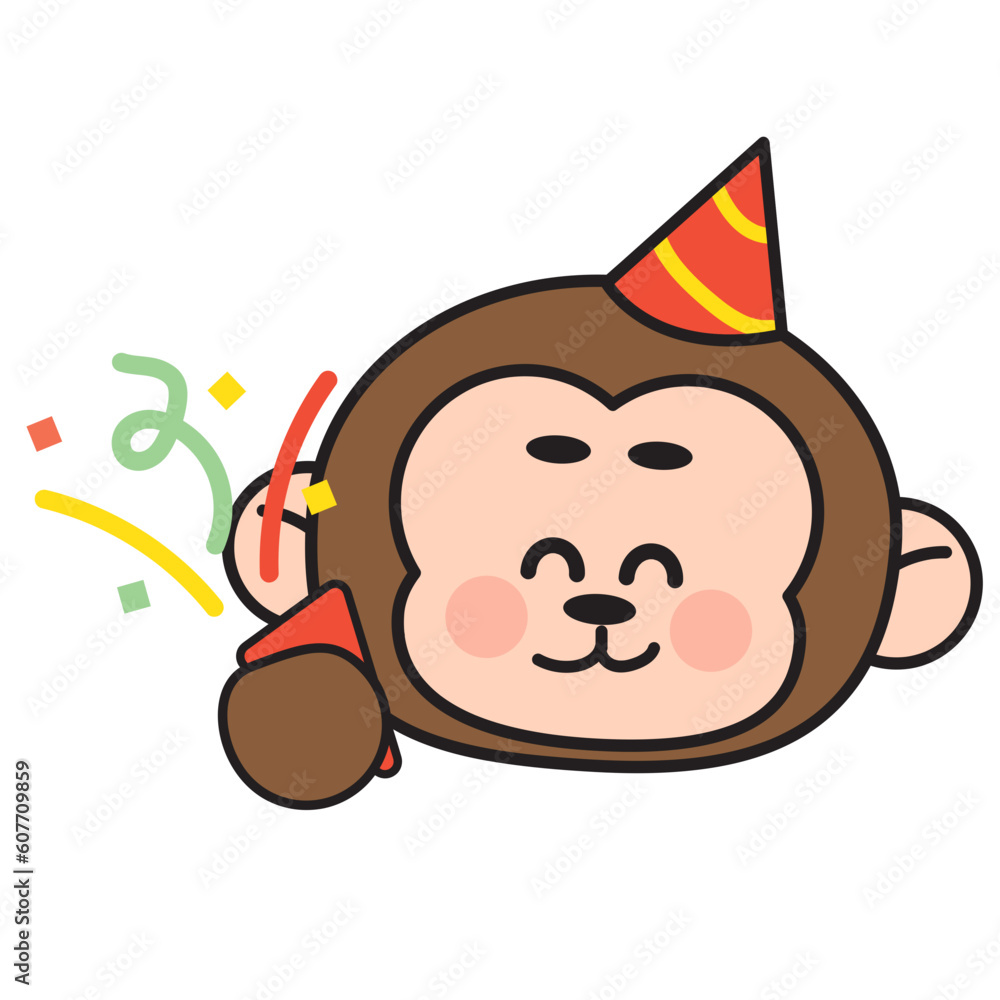 Cute monkey character element