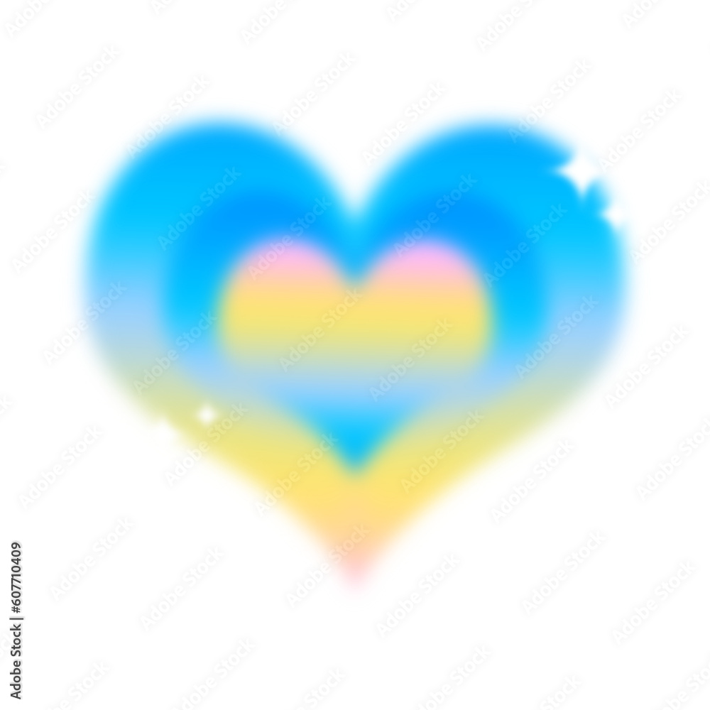 Blue And Yellow Blurred Heart
