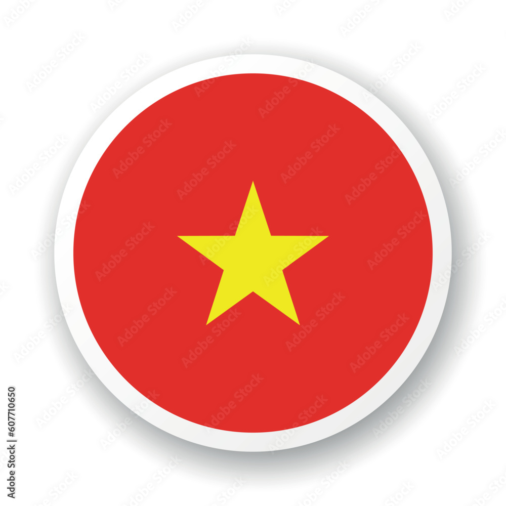 Flag of Vietnam flat icon. Round vector element with shadow underneath. Best for mobile apps, UI and web design. Flag of Vietnam flat icon. Round vector element with shadow underneath. Best for mobile apps, UI and web design.