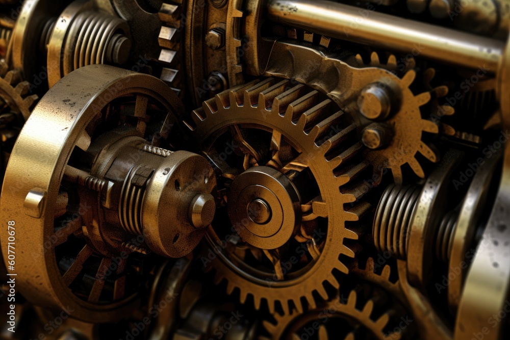 The combination of mechanical textures and atmospheric tones. Generative AI The combination of mechanical textures and atmospheric tones. Generative AI