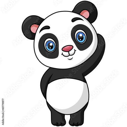 Fototapeta Naklejka Na Ścianę i Meble -  Cute baby cartoon panda on white background