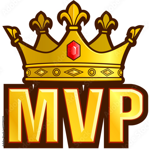 golden crown with word mvp