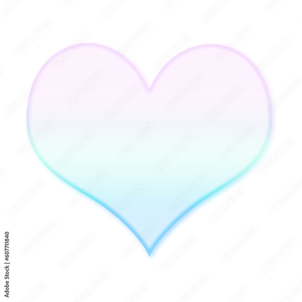 Blue Transparent Gradient Heart