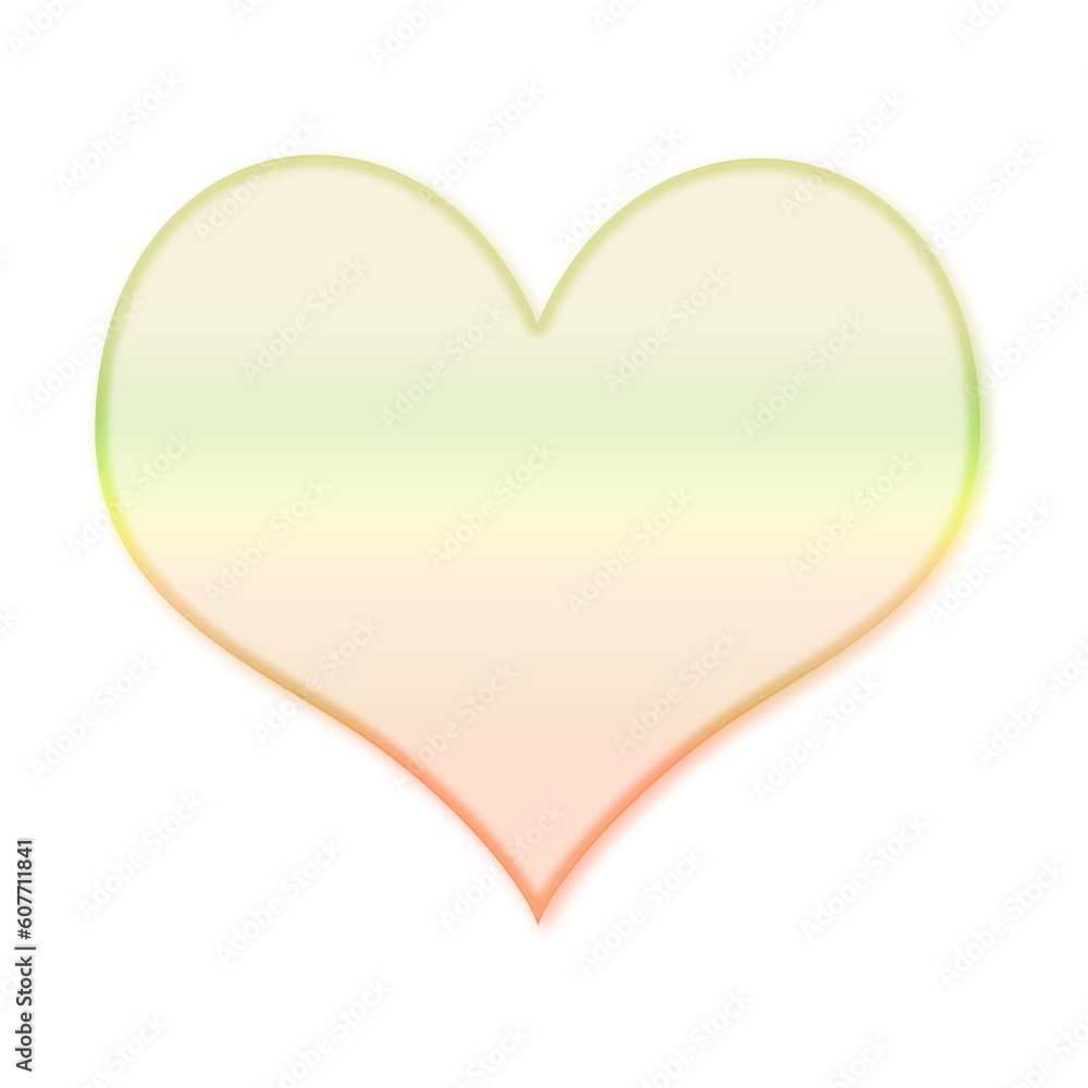 Orange Transparent Gradient Heart