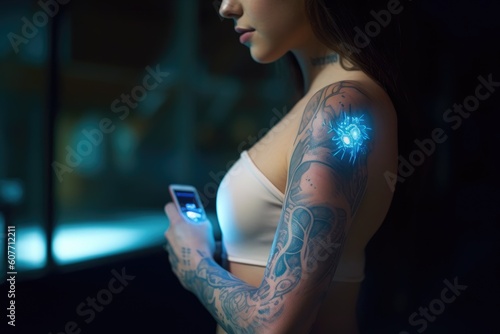 Electronic tattoos used for medical purposes. Generative AI