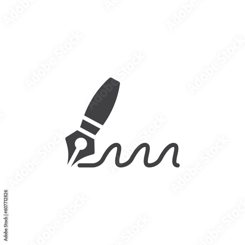 Pen and signature vector icon