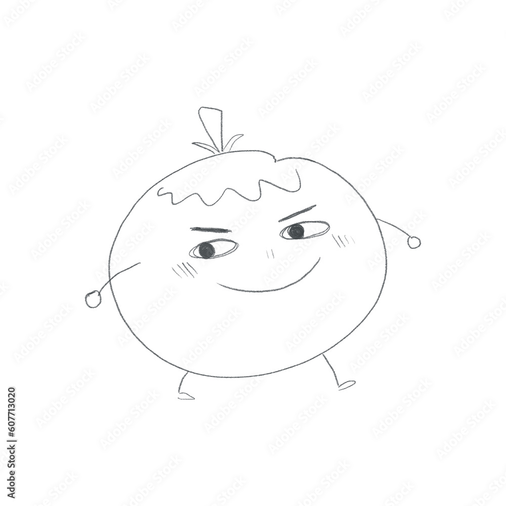Tomato walking out illustration drawing PNG Tomato walking out illustration drawing PNG