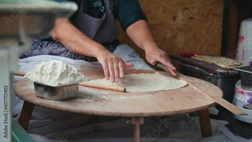 Cooking Turkish Gozleme