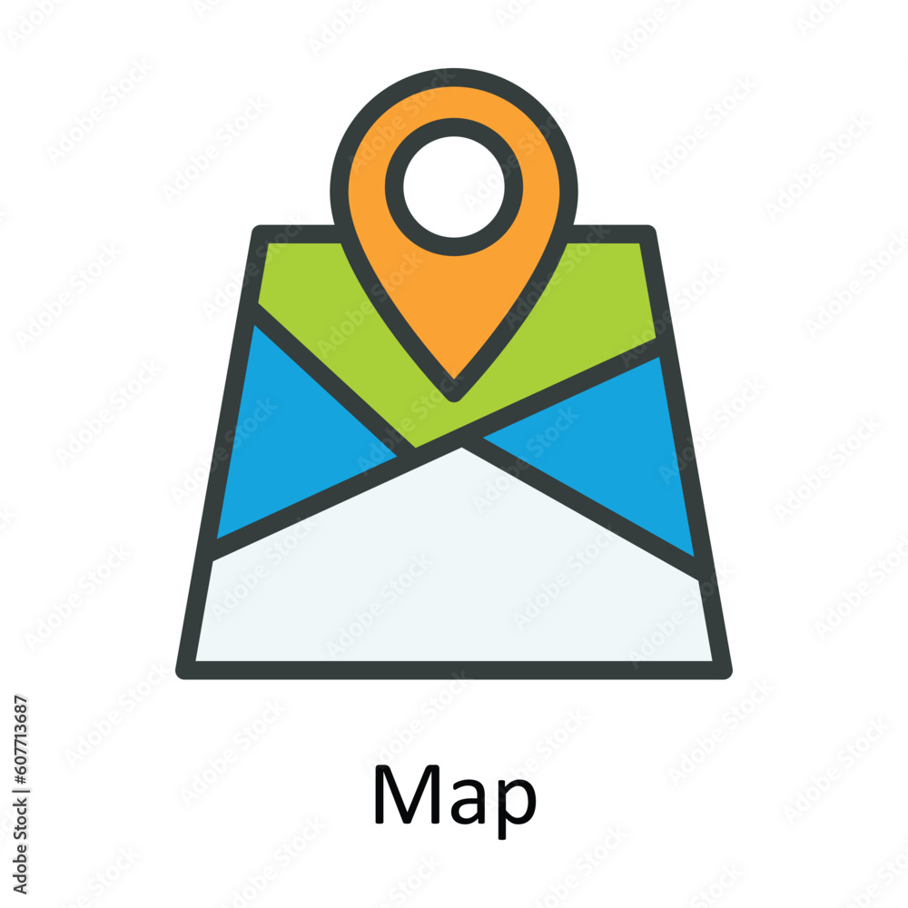 Map Vector Fill outline Icon Design illustration. User interface Symbol on White background EPS 10 File Map Vector Fill outline Icon Design illustration. User interface Symbol on White background EPS 10 File