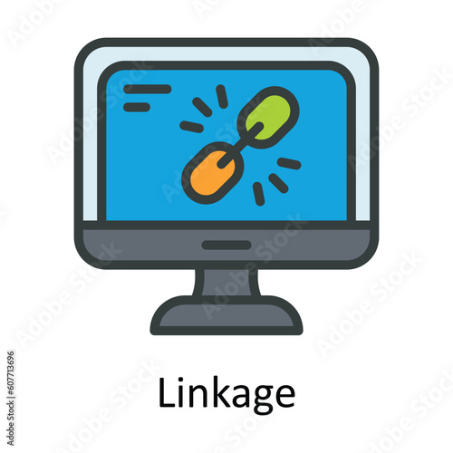 Linkage Vector Fill outline Icon Design illustration. User interface Symbol on White background EPS 10 File