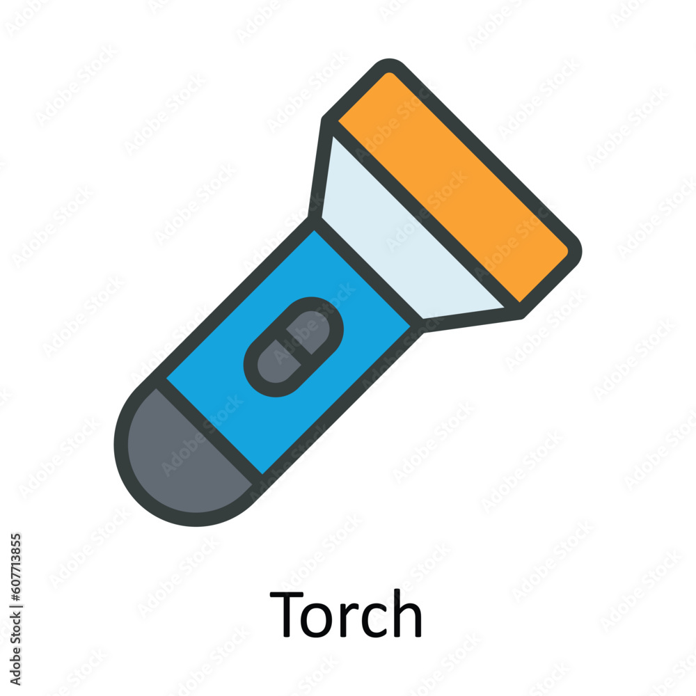 Torch Vector Fill outline Icon Design illustration. User interface Symbol on White background EPS 10 File Torch Vector Fill outline Icon Design illustration. User interface Symbol on White background EPS 10 File