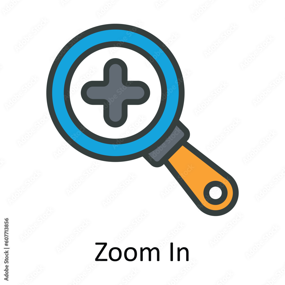 Fototapeta premium Zoom In Vector Fill outline Icon Design illustration. User interface Symbol on White background EPS 10 File