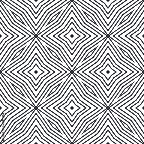 Geometric seamless pattern. Black symmetrical