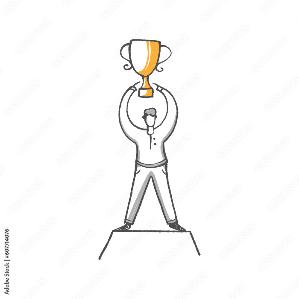 people illustration concept winner trophy contest people illustration concept winner trophy contest