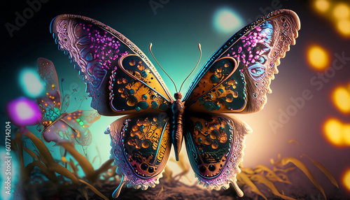 A magical butterfly blurred background ai generated © MdRaisul