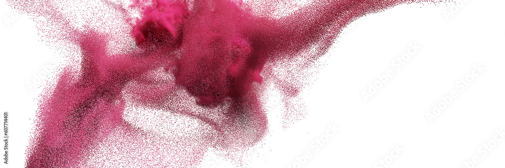 Red Texture Particles flying red particles, pigment powder cloud isolated on transparent ...
