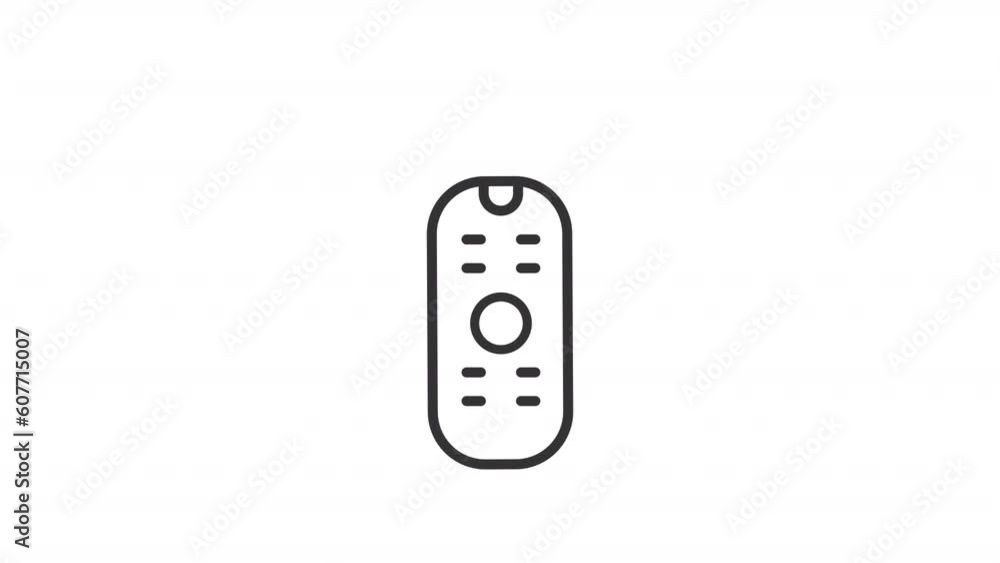 Animated remote controller line icon. Smart TV animation. Changing channel. Leisure activity. Watching TV. Loop HD video with alpha channel, transparent background. Outline motion graphic Animated remote controller line icon. Smart TV animation. Changing channel. Leisure activity. Watching TV. Loop HD video with alpha channel, transparent background. Outline motion graphic