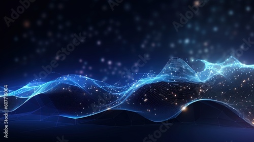 Technology background Abstract digital Technology Network Background Illustration Futuristic point wave.